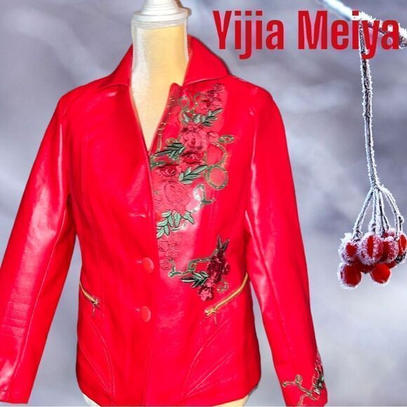 Yijia Meiyi red leather revamped jacket! - Picture 5 of 13